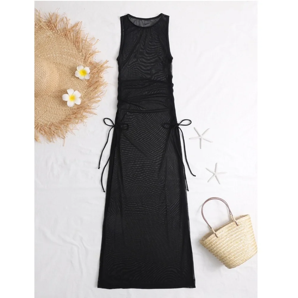 Black Swim Mesh Coverup - Picture 8 of 15